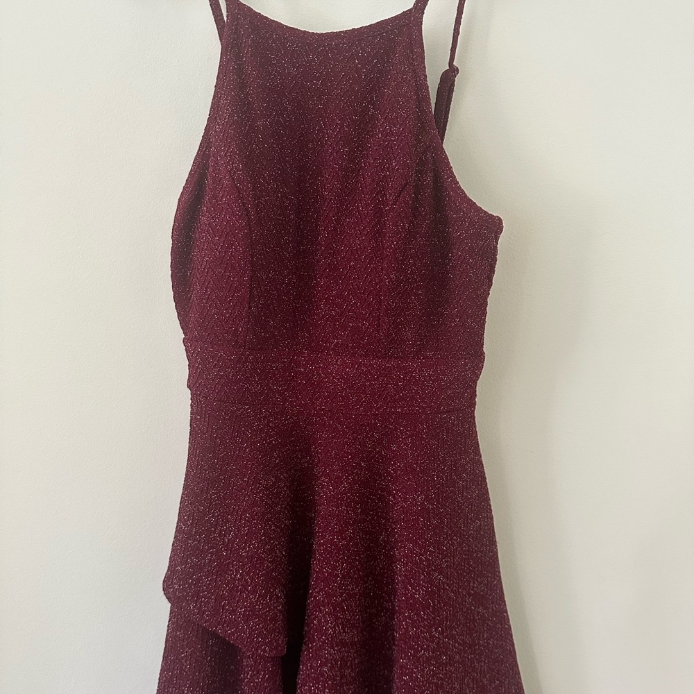 Juniors maroon halter dress NWT